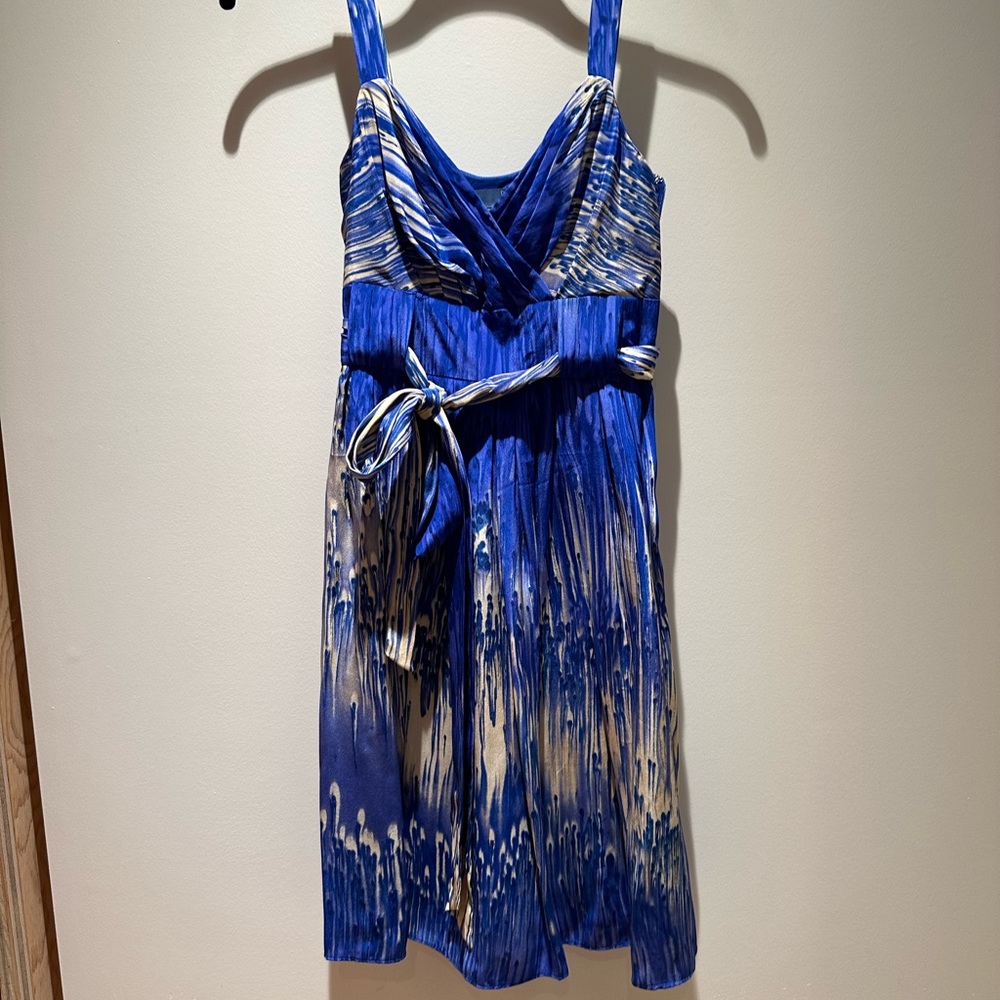 Anthropologie silk mini dress with adjustable bow size 0